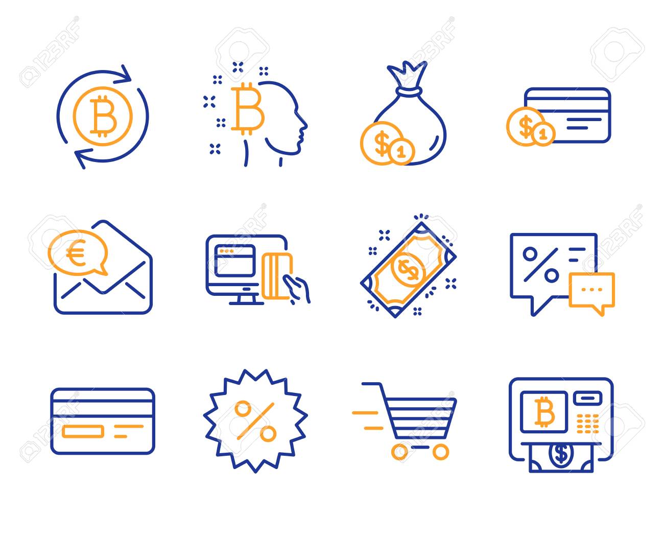 Payment Cash And Delivery Shopping Icons Simple Set Online - 